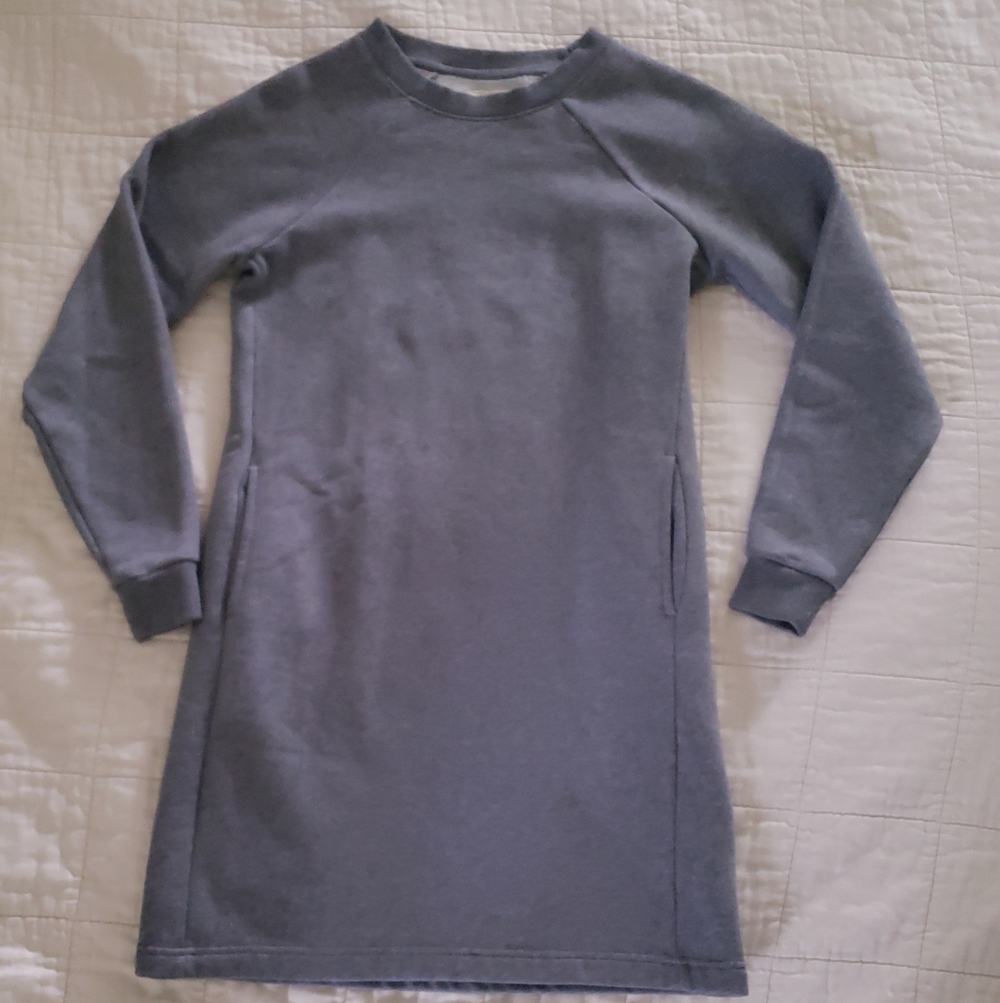Pact Organic Cotton Blend Sweatshirt Dress Courtside Grey Mini NWOT